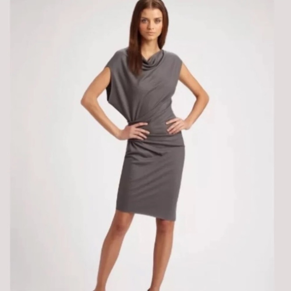 Helmut Lang dress 90s sonar wool gray large